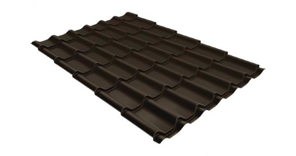 Металлочерепица классик 0,5 Satin RR 32 темно-коричневый купить в Хабаровске