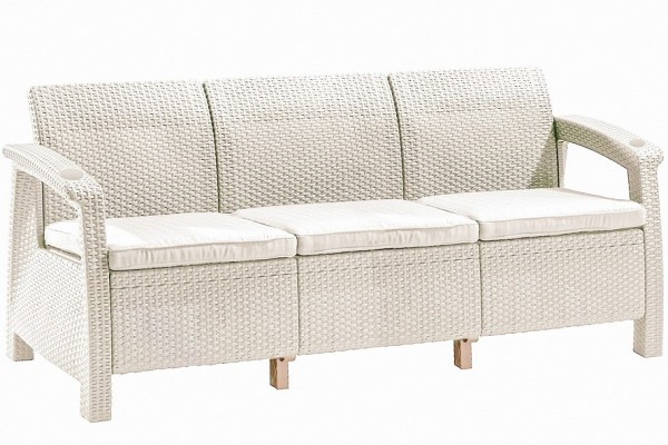 Трёхместный диван  Yalta Sofa 3 Seat белый купить в Хабаровске