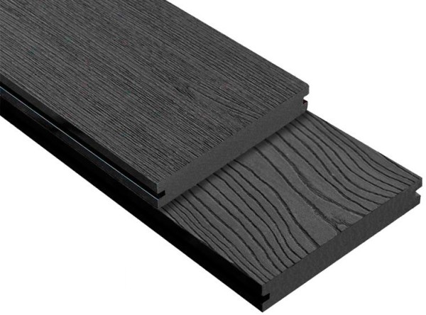Террасная доска ДПК Outdoor 3D полнотелая STORM/OCEAN BLACK черная купить в Хабаровске