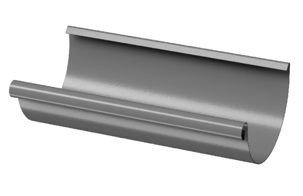 Желоб полукруглый D125 3 м Döcke STAL PREMIUM Графит, (RAL 7024) купить в Хабаровске