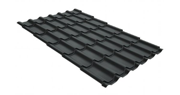 Металлочерепица классик GL 0,5 GreenCoat Pural Matt RR 23 темно-серый (RAL 7024 мокрый асфальт) купить в Хабаровске