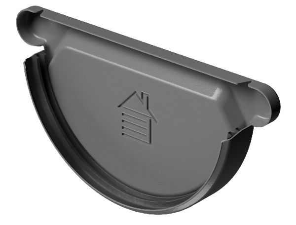 Заглушка желоба D125 Döcke STAL PREMIUM Графит, (RAL 7024) купить в Хабаровске