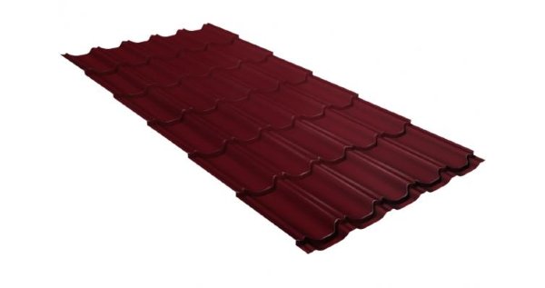 Металлочерепица квинта плюс GL 0,5 Satin RAL 3005 красное вино купить в Хабаровске