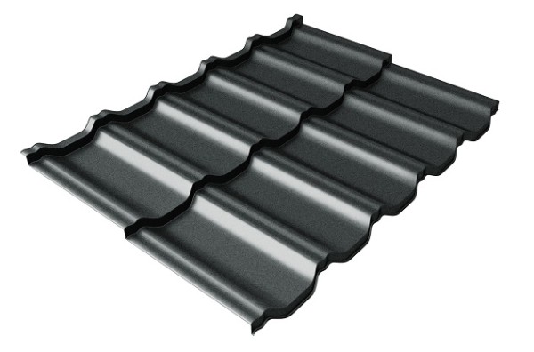 Металлочерепица модульная Квинта Uno Grand Line c 3D резом 0,5 Satin RAL 7016 антрацитово-серый купить в Хабаровске