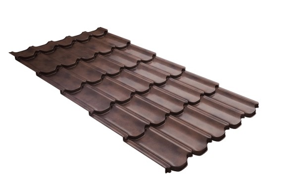 Металлочерепица квинта плюс с  3D резом 0,45 Safari Twincolor Brown купить в Хабаровске