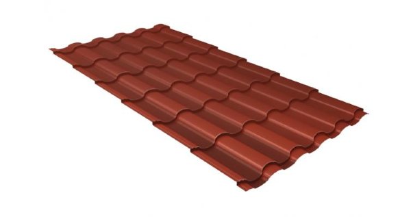 Металлочерепица кредо GL 0,5 Velur20 RAL 8004 терракота купить в Хабаровске