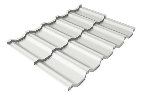 Металлочерепица модульная Квинта Uno Grand Line c 3D резом 0,5 Satin RAL 9003 сигнальный белый купить в Хабаровске