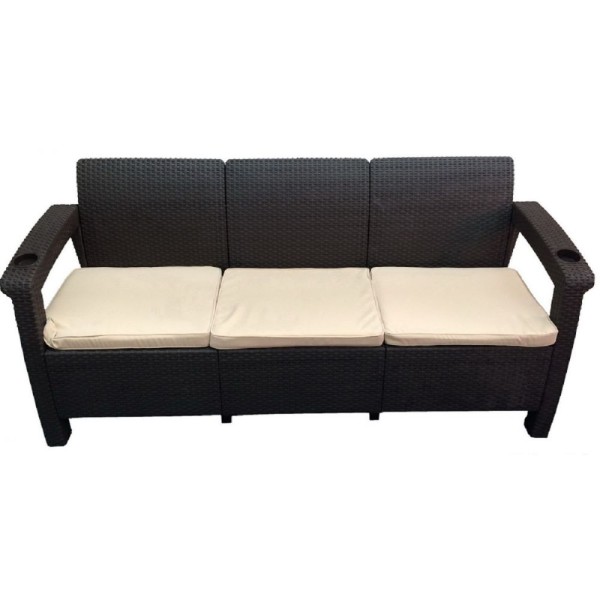 Трёхместный диван  Yalta Sofa 3 Seat венге купить в Хабаровске