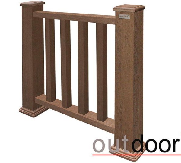 Ограждение из ДПК Outdoor Классик 3D STORM коричневый микс купить в Хабаровске