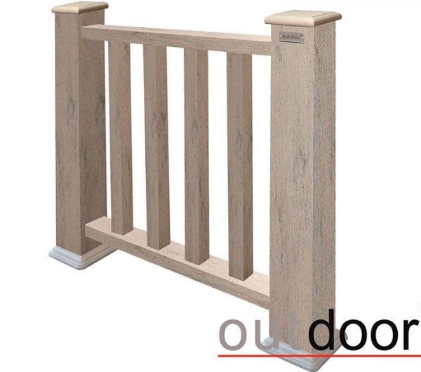 Ограждение из ДПК Outdoor Классик 3D STORM серый микс купить в Хабаровске
