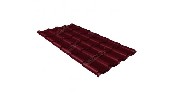 Металлочерепица камея 0,5 Satin RAL 3005 красное вино купить в Хабаровске