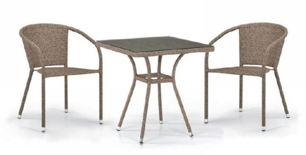Комплект плетеной мебели AFINA из иск. ротанга T282BNT/Y137C-W56 Light Brown 2Pcs купить в Хабаровске