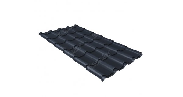 Металлочерепица камея 0,5 Satin RAL 7024 мокрый асфальт купить в Хабаровске