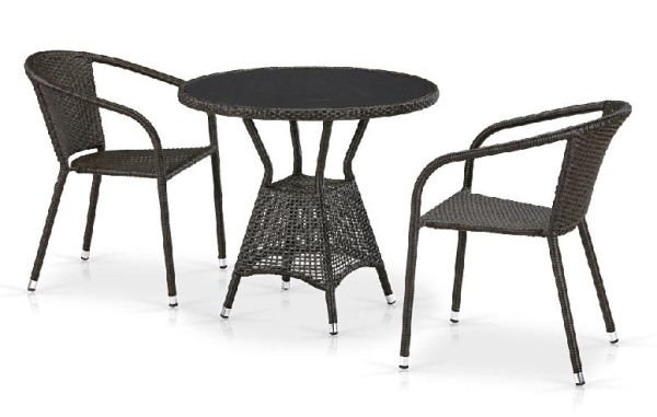 Комплект плетеной мебели AFINA из иск. ротанга T707ANS/Y137C-W53 Brown 2Pcs купить в Хабаровске