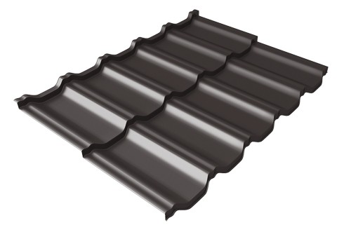 Металлочерепица модульная Квинта Uno Grand Line c 3D резом 0,5 Satin Мatt RR 32 темно-коричневый купить в Хабаровске