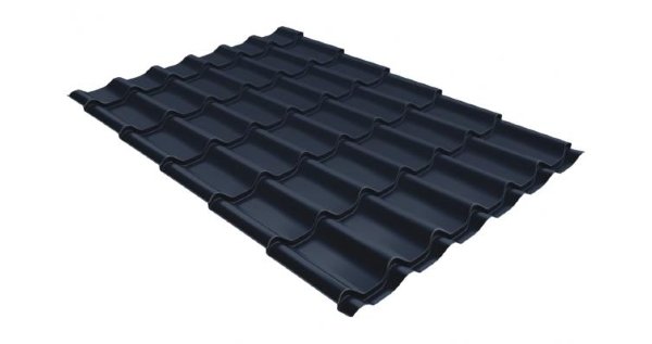 Металлочерепица классик 0,5 Satin RAL 7024 мокрый асфальт купить в Хабаровске