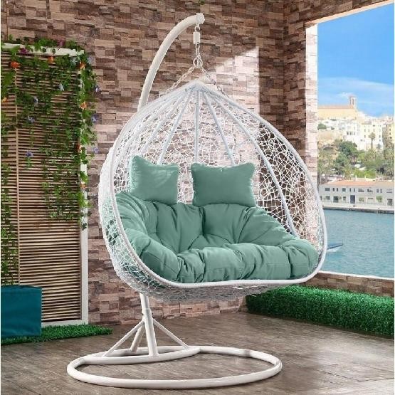 Кресло Подвесное из искусственного ротанга AFM-109A White/Green купить в Хабаровске
