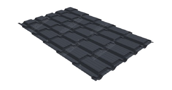 Металлочерепица GL квадро профи 0,5 Satin RAL 7024 мокрый асфальт купить в Хабаровске