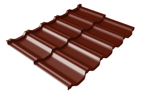 Металлочерепица модульная Квинта Uno Grand Line c 3D резом 0,5 Satin RAL 3005 красное вино купить в Хабаровске